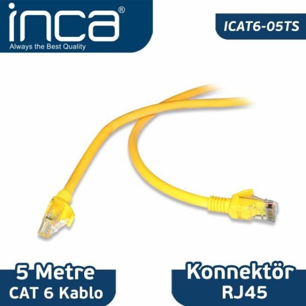 ICAT6-05TS CAT6 5 METRE SARI KABLO