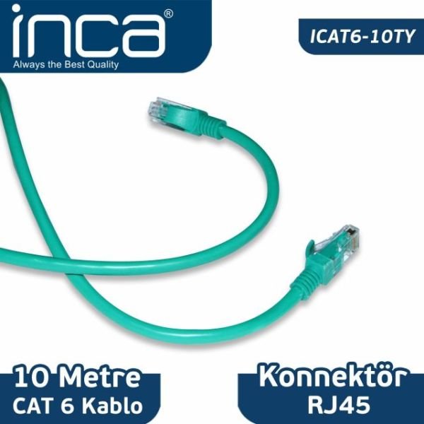 ICAT6-10TY CAT6 10 METRE YEŞİL KABLO