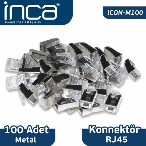 ICON-M100 RJ45 100 Adet Metal Konnektör