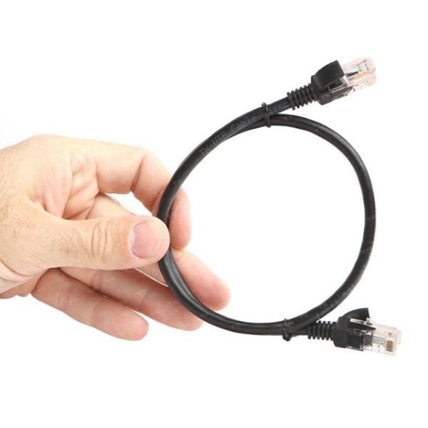 TX-CB-NT5U50B CAT5E 0.5M CCA Solid UTP Siyah Network Kablosu