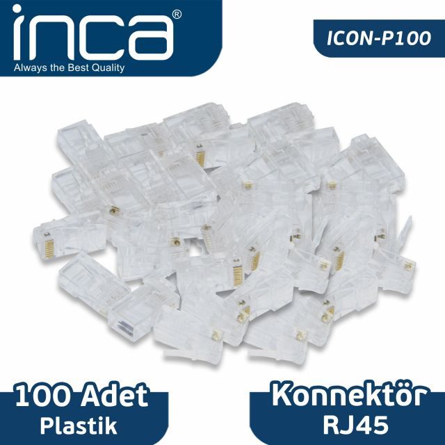 ICON-P100 RJ45 100 Adet Plastik Konnektör