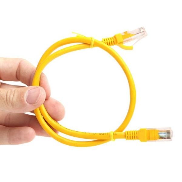 TX-CB-NT5U50Y CAT5E 0.5M CCA Solid UTP Sarı Network Kablosu