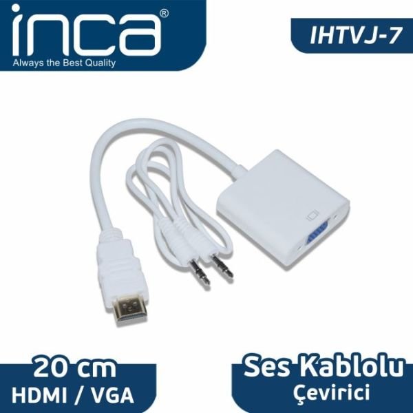 IHTVJ-7 HDMI to VGA Jaklı Ses Kablosu