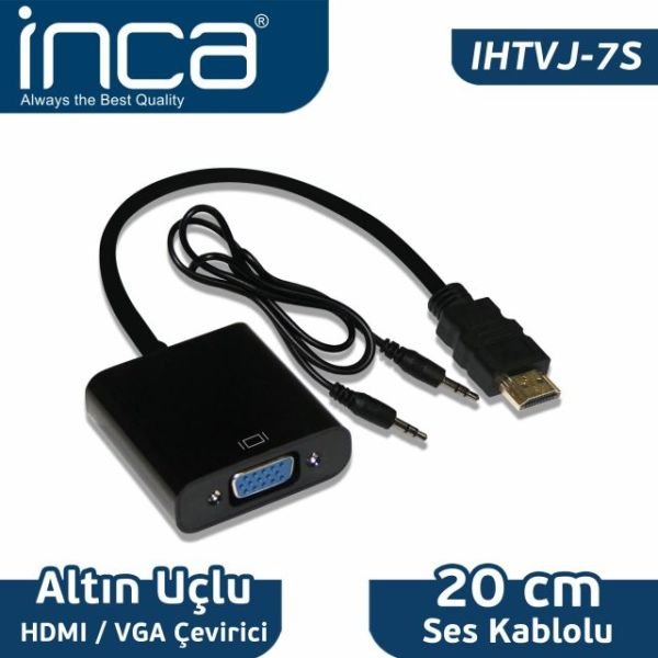 IHTVJ-7S 20cm Hdmı To Vga Jaklı Çevirici ( Ses Kablosu Dahil )