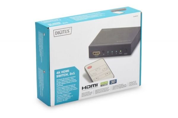 DS-48304 4K HDMI Switch 3x1 Supports 4K2K 3D Vid. Formats İncl. Çoklayıcı