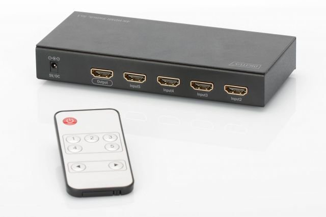 DS-49304 5 Port Ultra HD 4K HDMI Switch 4K2K 3D görüntü formatlarını destekler