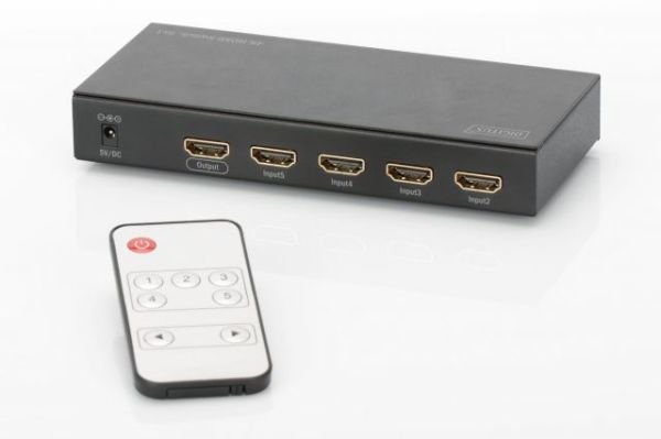DS-49304 5 Port Ultra HD 4K HDMI Switch 4K2K 3D görüntü formatlarını destekler