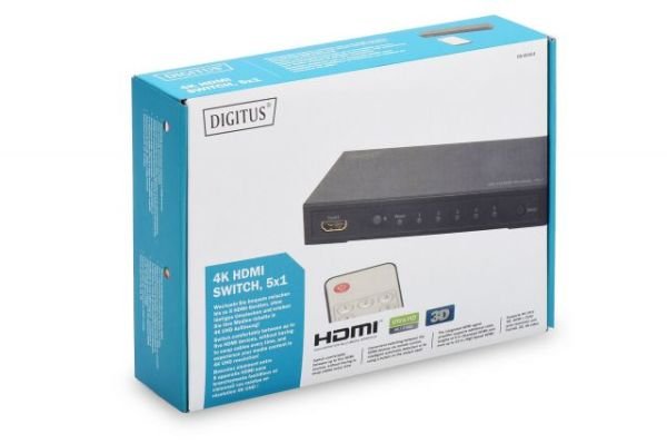DS-49304 5 Port Ultra HD 4K HDMI Switch 4K2K 3D görüntü formatlarını destekler