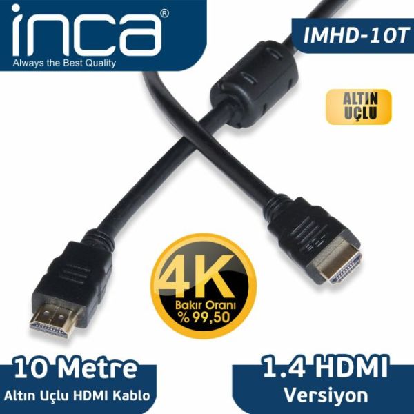 IMHD-10T 10M 1.4V 3D 4K Altın Uçlu HDMI Kablo