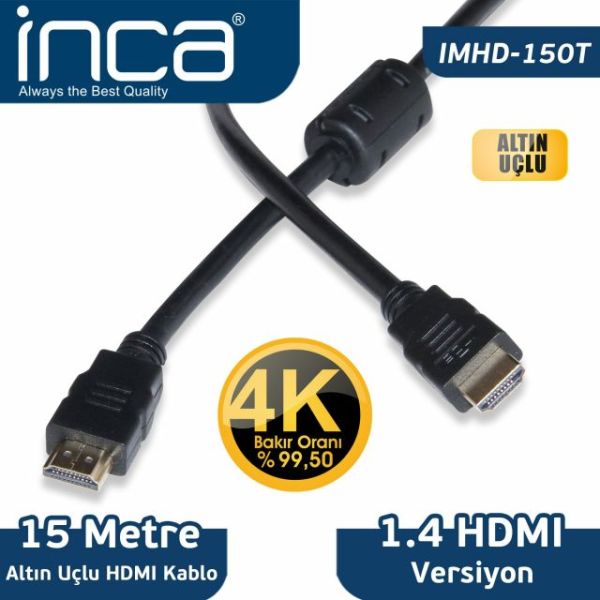 IMHD-150T 15M v1.4 3 D Altın Uçlu HDMI Kablo