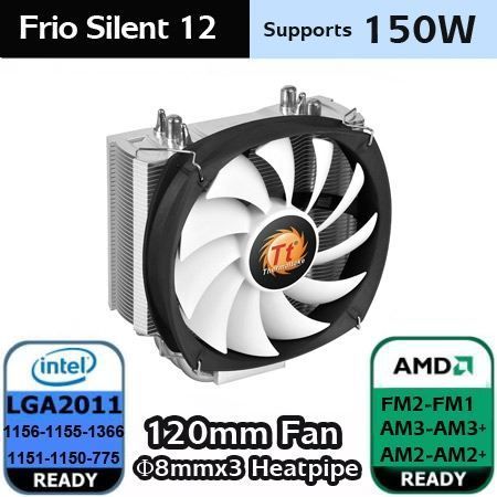 CL-P001-AL12BL-B Frio Silent 12cm fanlı CPU Soğutucu İntel LGA2011/1366/115x/775 AMD FM2/
