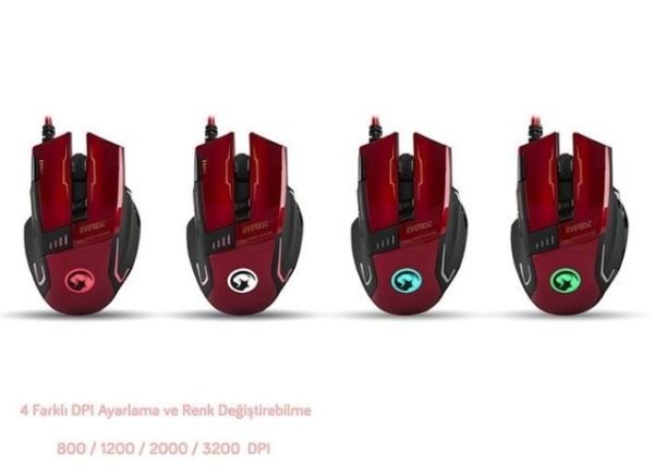 SGM-X10K USB Gaming Mouse Pad ve Krmz Gaming Mouse