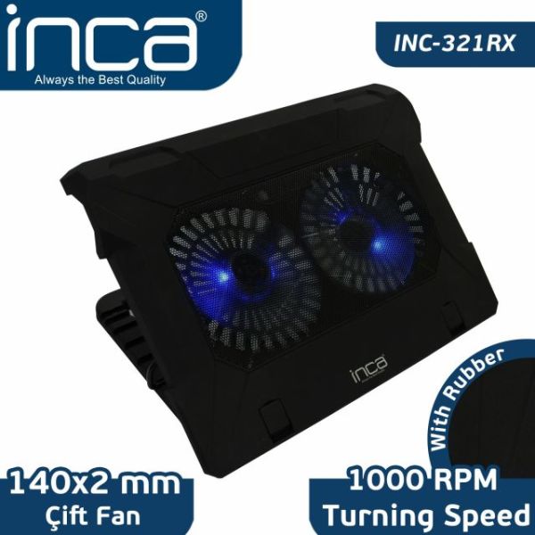 INC-321RX Ergonomik Çift Fan+ Stand+ With Rubber Sessiz Notebook S