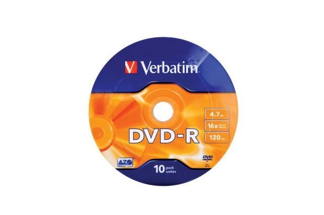 43729 DVD-R 10 Adet 16x 4.7GB Mat Gümüş Yazılabilir DVD