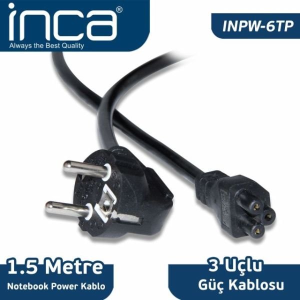 INPW-6TP 1.5M 0.75Mm Notebook Power Yonca Kablosu