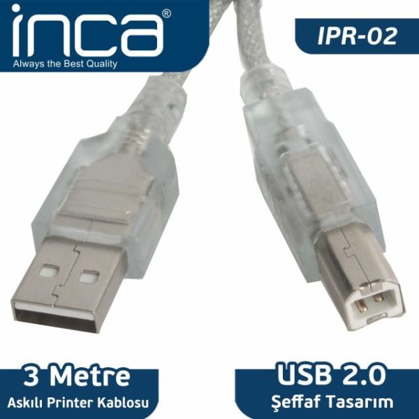 IPR-02 3 Metre USB 2.0 Yazıcı Kablosu (Am-Bm)