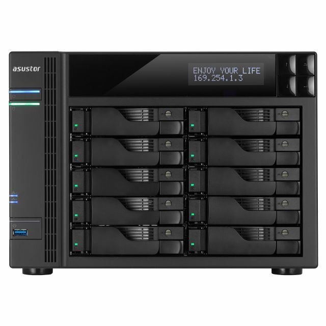 AS-6210T 10 SLOT NAS I-1.6GHZ QUAD 4GB 4XGBETH 2XESATA 3XUSB3 25NVR 4K