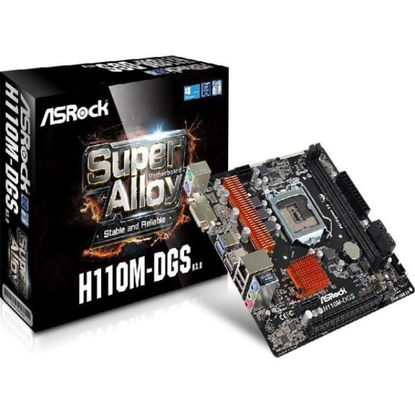 ASRH110M-DGS-R3 Intel H110 1151 DDR4 2133MHz DVI-D Anakart