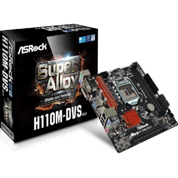 ASRH110M-DVS-R3 Intel H110 1151 DDR4 2133MHz DVI-D/D-Sub Anakart
