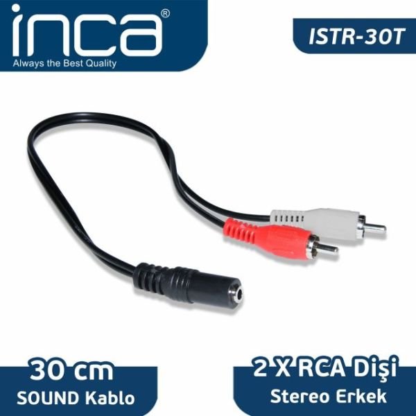 ISTR-30T 30Cm Audio 2xRca Stereo Kablo
