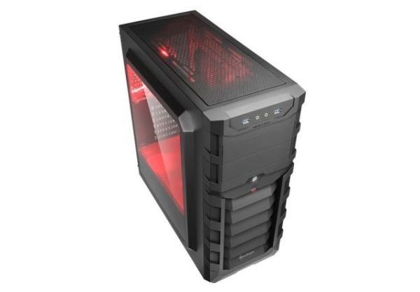 SKILLERSGC1WINDOWR Pencereli Powersız 2xUSB3.0 Kırmızı Fanlı Siyah Kasa