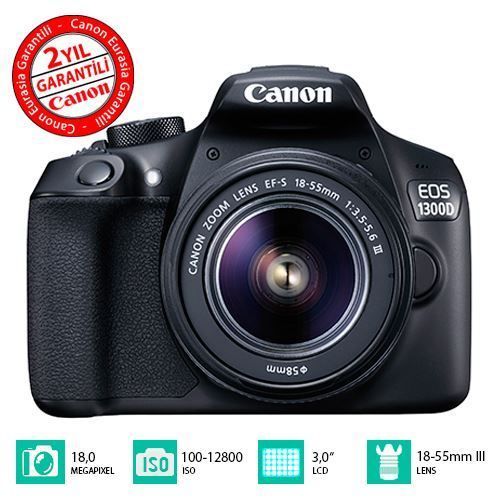 4549292058925 18MP 3''LCD EOS 1300D 18-55mm DSLR Fotoğraf Makinesi