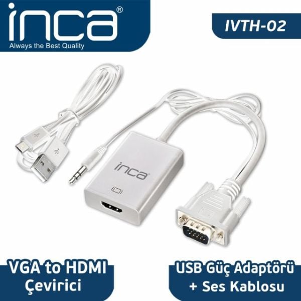 IVTH-02 Vga to Hdmı HD Görüntü +Ses Aktarıcı Çevirici (Hdmı Dişi VGA Erkek)