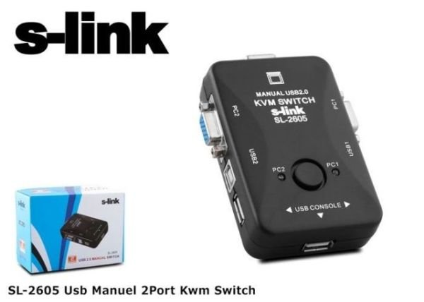 SL-2605 Usb Manuel 2Port KVM Switch