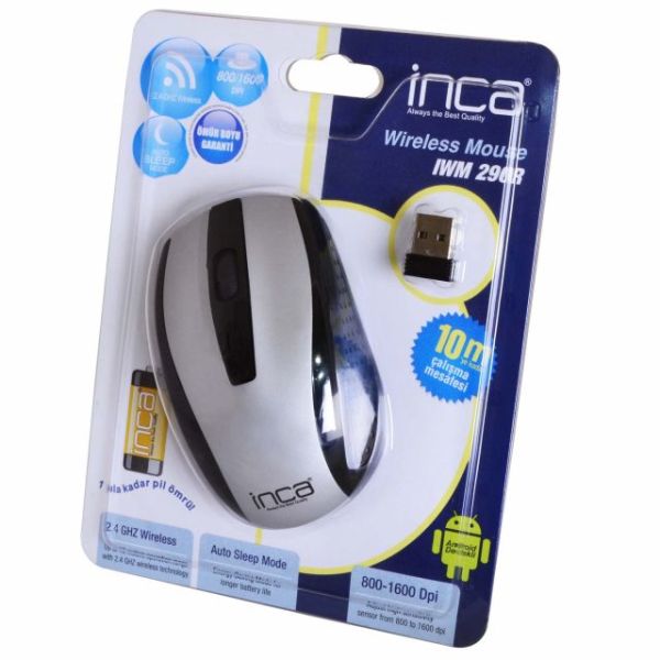 IWM-290R 2.4GHZ NANO 10 MT WIRELESS MOUSE GRİ&SİYAH