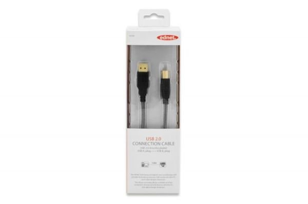 ED-84180 1,8 Metre usb 2,0 Bağlantı Yazıcı Kablosu USB A Erkek - USB B Erkek AWG
