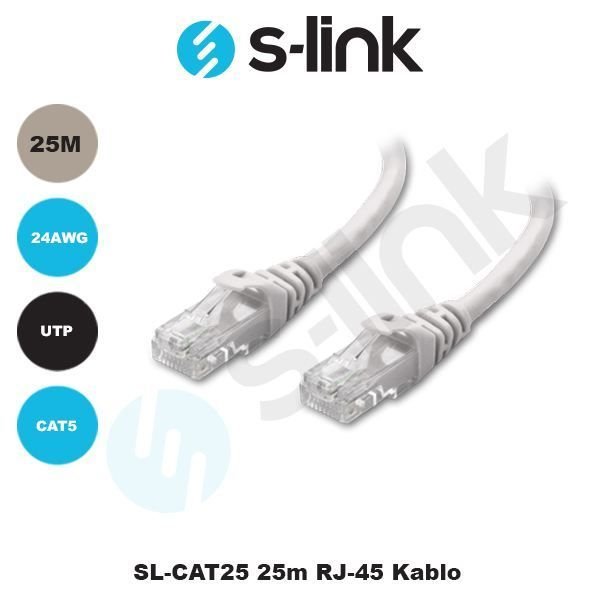 SL-CAT25 CAT5 25M UTP Patch Network Kablosu