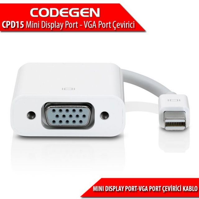 CPD15 Mini Display Port - VGA Port Dönüştürücü Adaptör