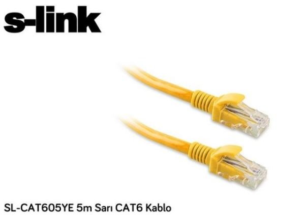 SL-CAT605YE-S CAT6 5M Sarı Network Kablosu