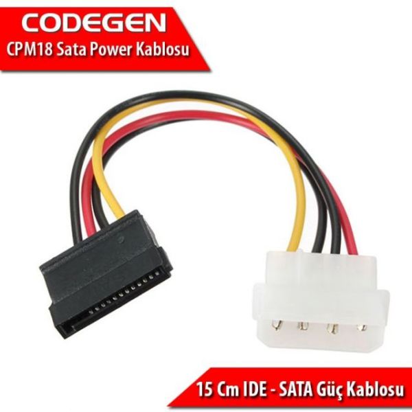 CPM18 15Cm IDE-SATA Güç Kablosu