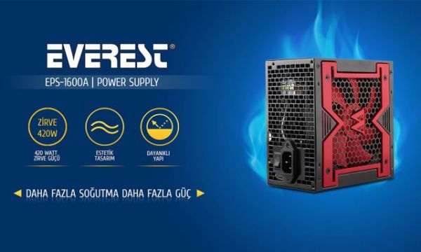 EPS-1600A 350W KUTULU 13CM FANLI 4XSATA 2XIDE POWER SUPPLY
