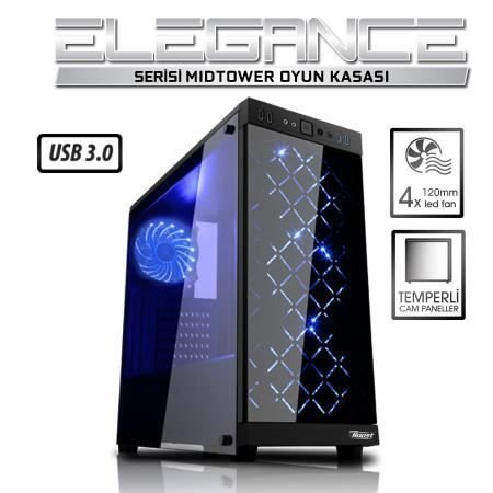 JBST-VKG1006B Pencereli Midi Tower Powersız Siyah Kasa