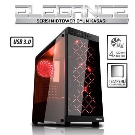 JBST-VKG1006R Pencereli Midi Tower Powersız Siyah Kasa