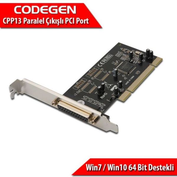 CPP13 1 Port Paralel Çıkışlı Windows 7 64 Bit Destekli PCI Kart