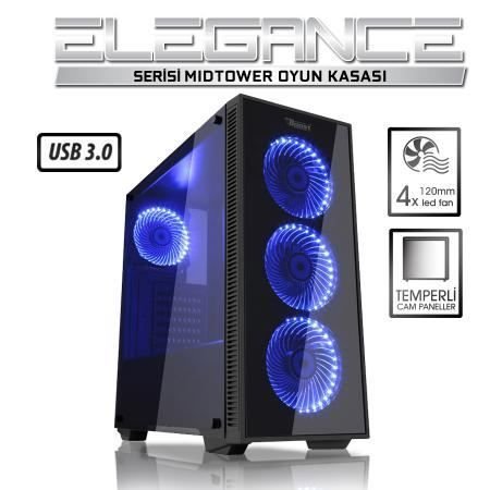 JBST-VKG1007B Pencereli Midi Tower Powersız Siyah Kasa