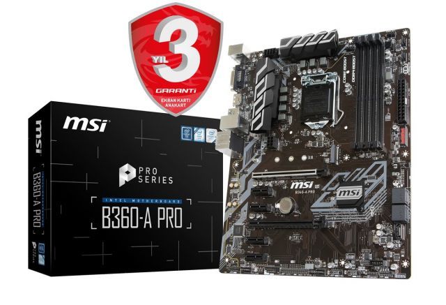 B360-A-PRO Intel B360 1151 DDR4 2666MHz DVI/DP Anakart