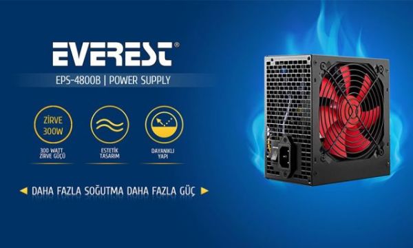 EPS-4800B 300W KUTULU 12CM FANLI 2XSATA 2XIDE POWER SUPPLY