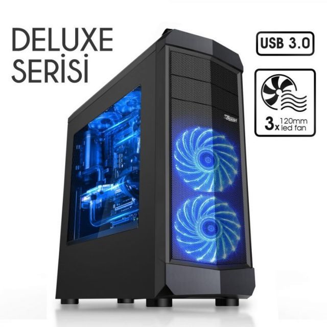 JBST-VKG1023S Pencereli Midi Tower Powersız Siyah Kasa