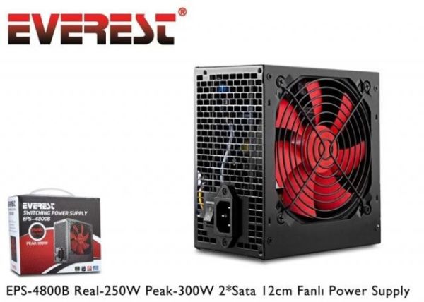 EPS-4800B 300W KUTULU 12CM FANLI 2XSATA 2XIDE POWER SUPPLY