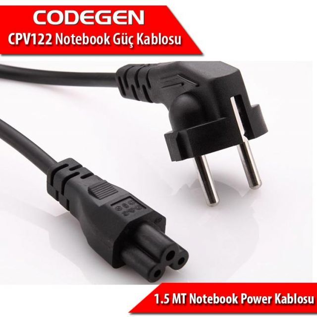 CPV122 1.5M 0.55Mm Kalınlıkta Notebook Güç Kablosu
