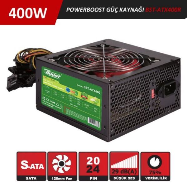 JPSU-BST-ATX400R 400W KUTULU 12CM FANLI 3XSATA 3XHDD POWER SUPPLY