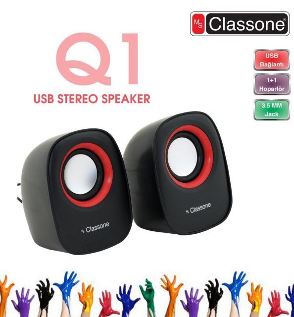 K3000 Q1 Serisi 1+1 USB 2.0 Siyah,Kırmızı Hoparlör