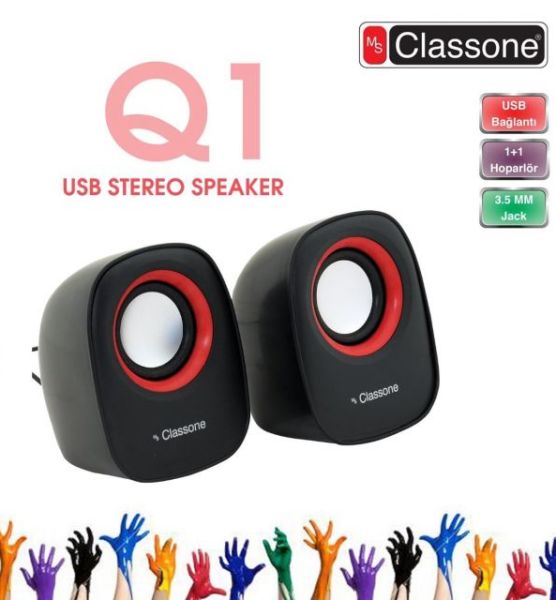 K3000 Q1 Serisi 1+1 USB 2.0 Siyah,Kırmızı Hoparlör