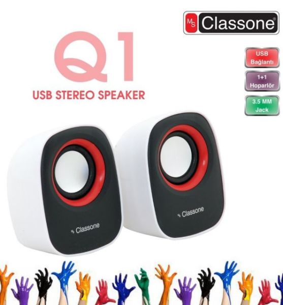 K3002 Q1 Serisi K3002 1+1 USB 2.0 Beyaz Hoparlör