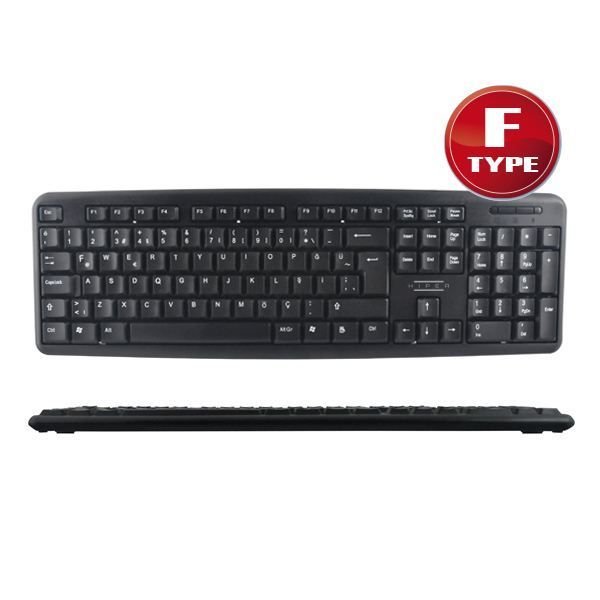 F-3055 Kablolu,F,TR,USB,Standart Klavye,Siyah