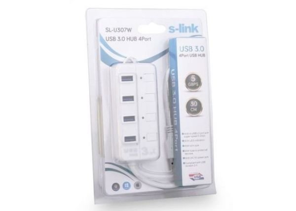 SL-U307W 4 Port Usb 3.0 Beyaz Usb Hub